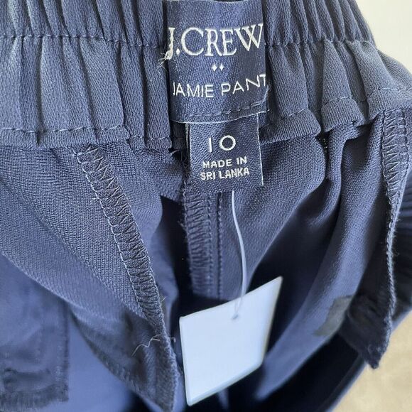J.CREW Jamie Pant Women 10 Navy Blue Cropped Tapered NEW Pull On BS995 - Picture 9 of 13